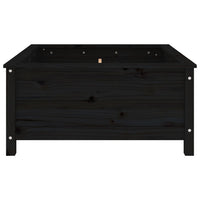 Fioriera da Giardino Nera 82,5x82,5x39cm Legno Massello di Pino 825300