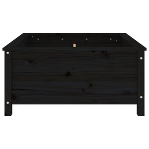 Fioriera da Giardino Nera 82,5x82,5x39cm Legno Massello di Pino 825300