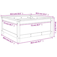 Fioriera da Giardino 82,5x82,5x39 cm in Legno Massello Douglas 825301