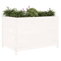 Fioriera Rialzata Giardino Bianca 119,5x82,5x78cm Massello Pino 825311