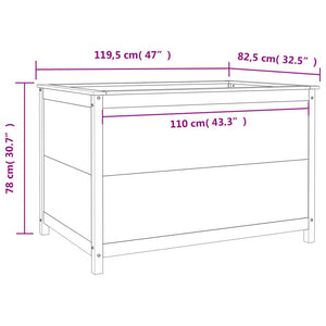 Fioriera Rialzata Giardino Bianca 119,5x82,5x78cm Massello Pino 825311