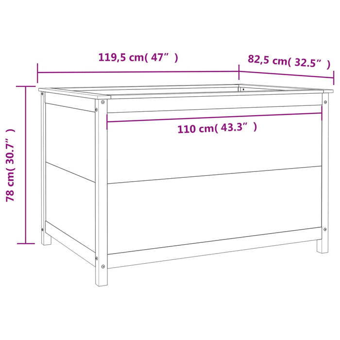 Fioriera Rialzata Giardino Bianca 119,5x82,5x78cm Massello Pino 825311