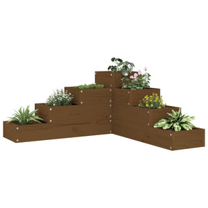 Fioriera da Giardino 4 Ripiani Miele 80,5x79x36cm Massello Pino 825320