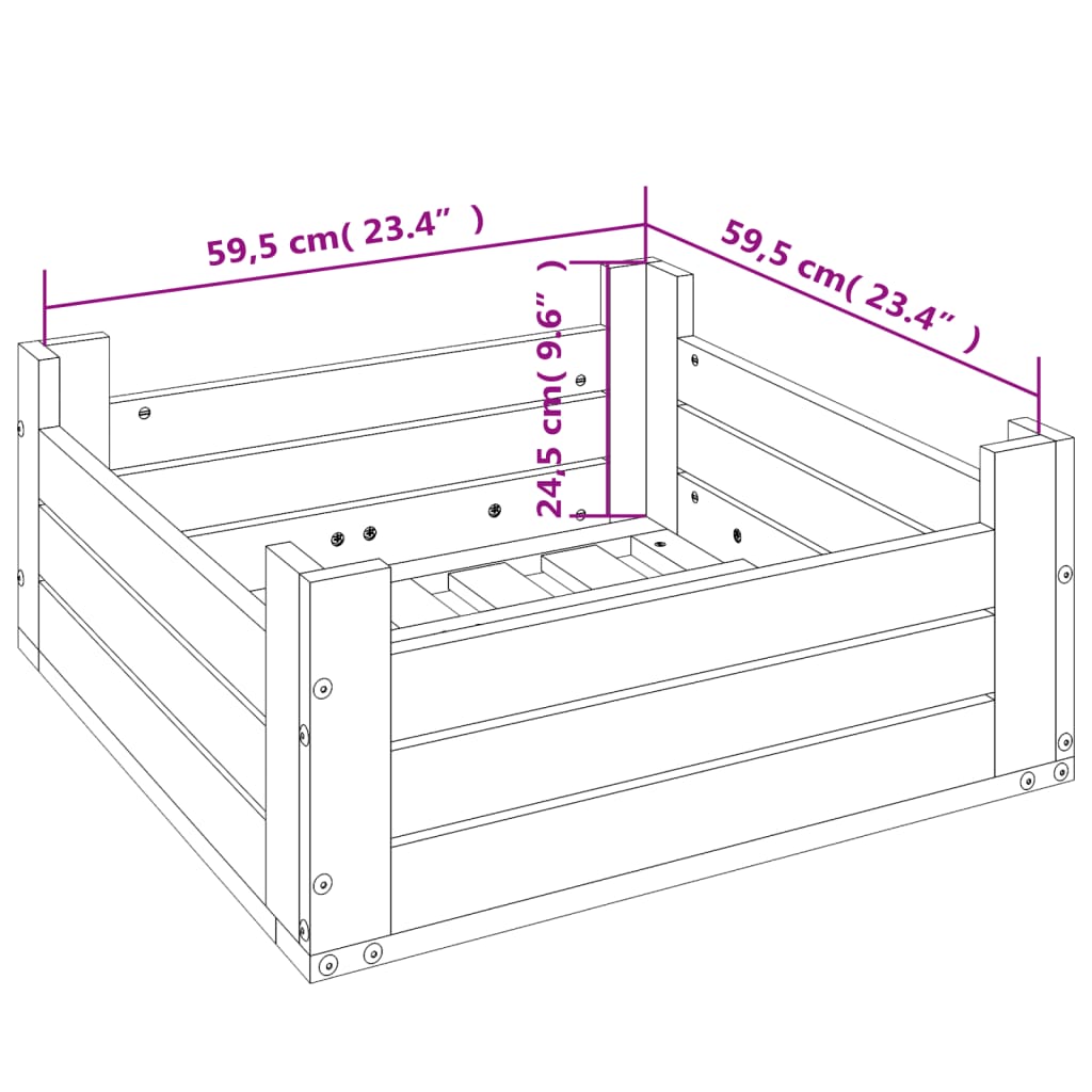 Copertura per Base Ombrellone Miele in Legno Massello di Pino 825334