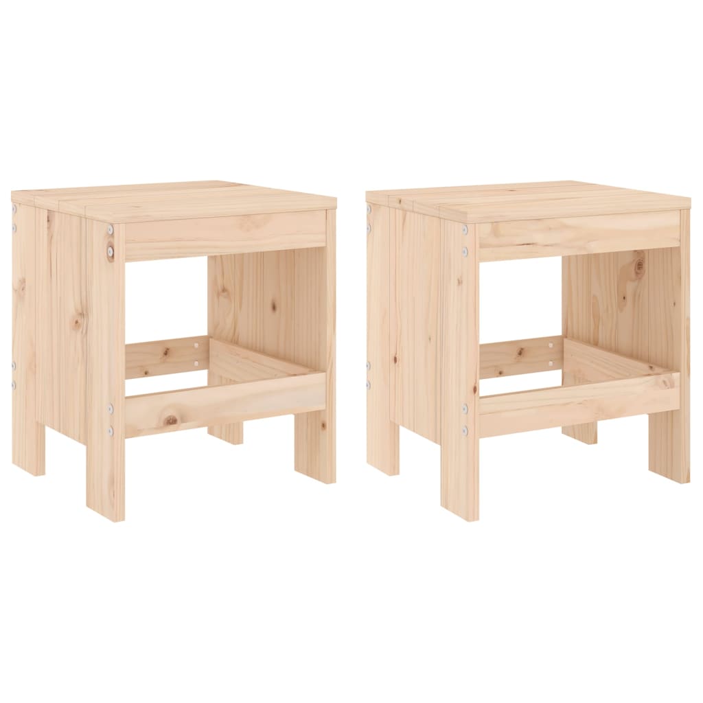 Sgabelli da Giardino 2 pz 40x36x45 cm in Legno Massello di Pino 825338