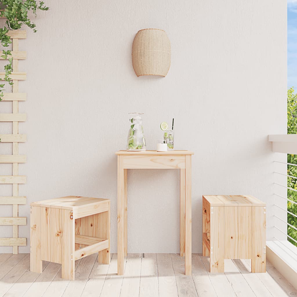 Sgabelli da Giardino 2 pz 40x36x45 cm in Legno Massello di Pino 825338