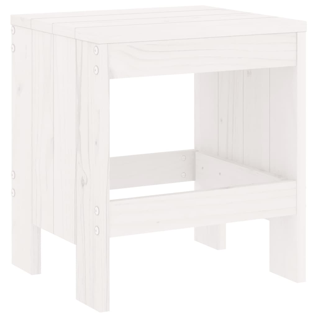 Sgabelli da Giardino 2pz Bianchi 40x36x45cm Legno Massello Pino 825339