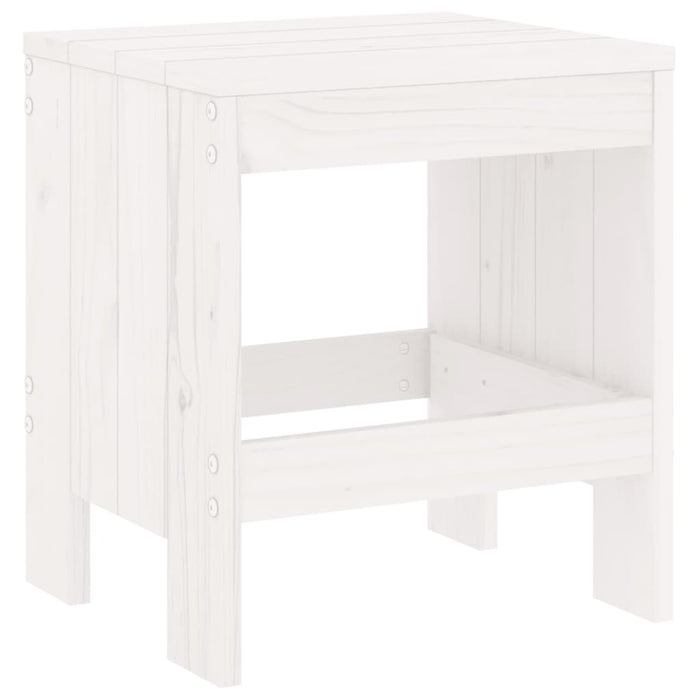 Sgabelli da Giardino 2pz Bianchi 40x36x45cm Legno Massello Pino 825339