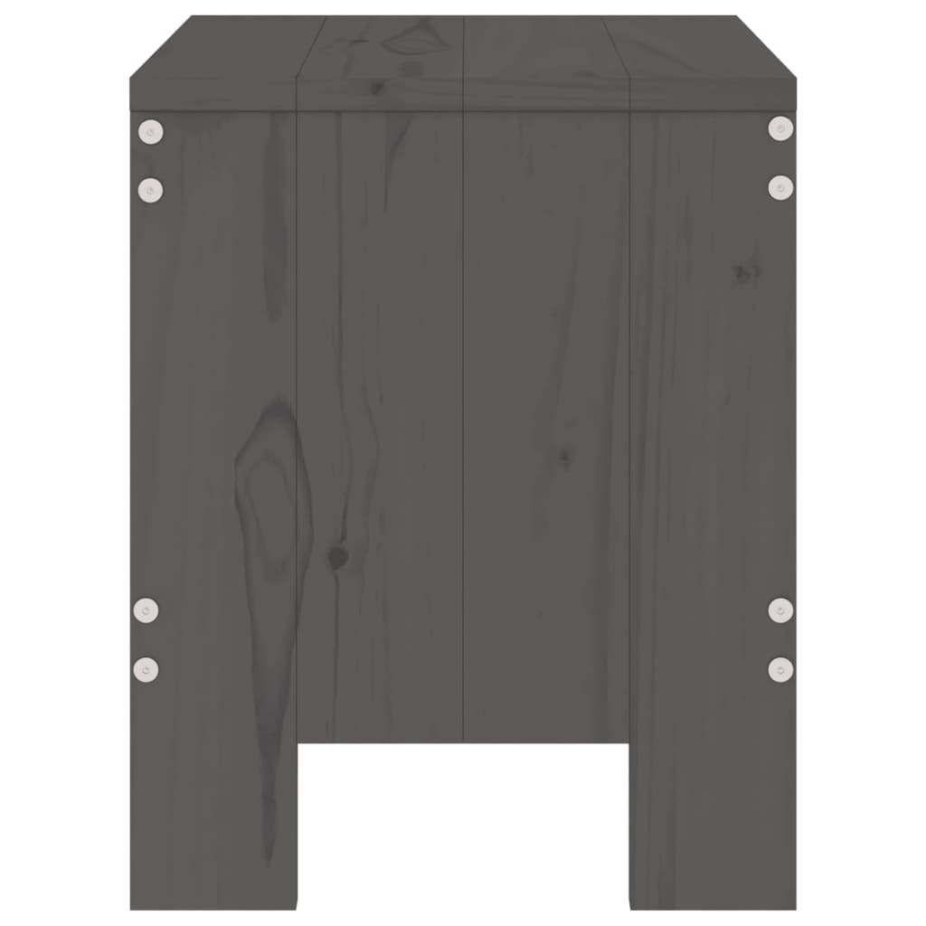 Sgabelli da Giardino 2pz Grigi 40x36x45cm Legno Massello Pino 825340