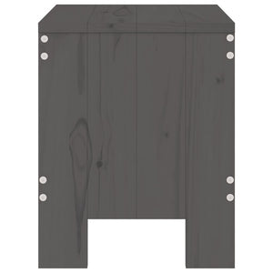 Sgabelli da Giardino 2pz Grigi 40x36x45cm Legno Massello Pino 825340