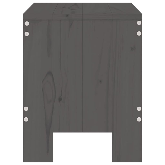 Sgabelli da Giardino 2pz Grigi 40x36x45cm Legno Massello Pino 825340