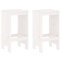 Sgabelli da Bar 2 pz Bianchi 40x36x75 cm Legno Massello di Pino 825346