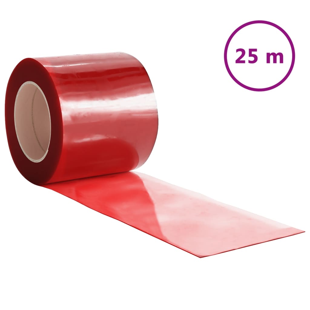 Tenda per Porte Rossa 200 mm x 1,6 mm 25 m in PVC 153866