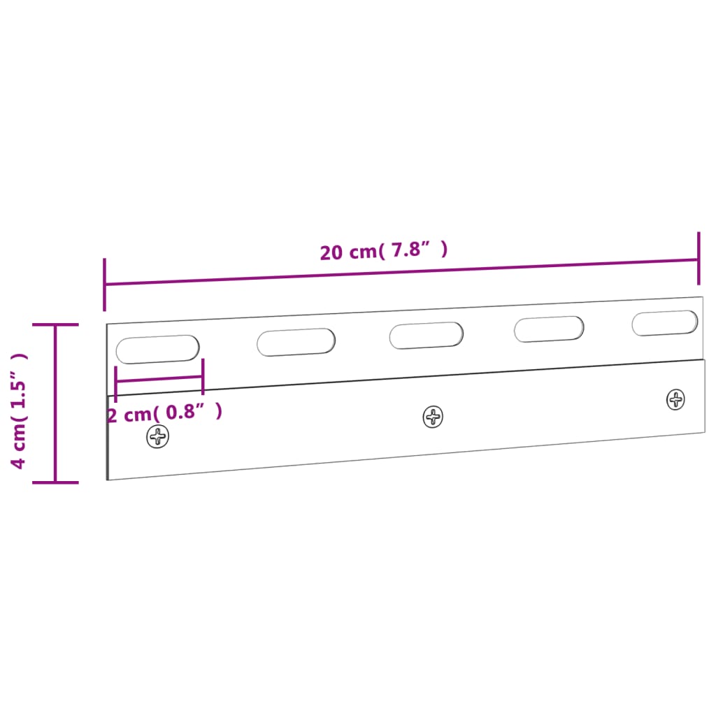 Piastre di Collegamento 6 pz Argento 20 cm Acciaio Inossidabile 153876