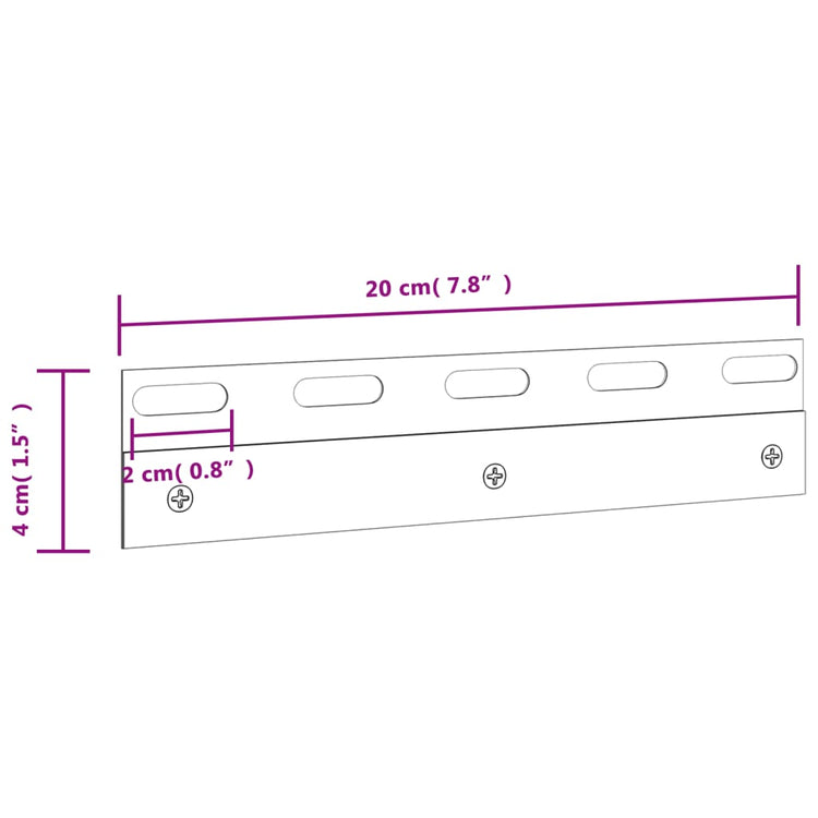 Piastre di Collegamento 6 pz Argento 20 cm Acciaio Inossidabile 153876