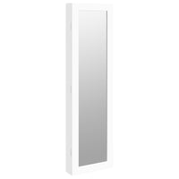 Armadio Portagioie con Specchio a Muro Bianco 30x8,5x106 cm 353214