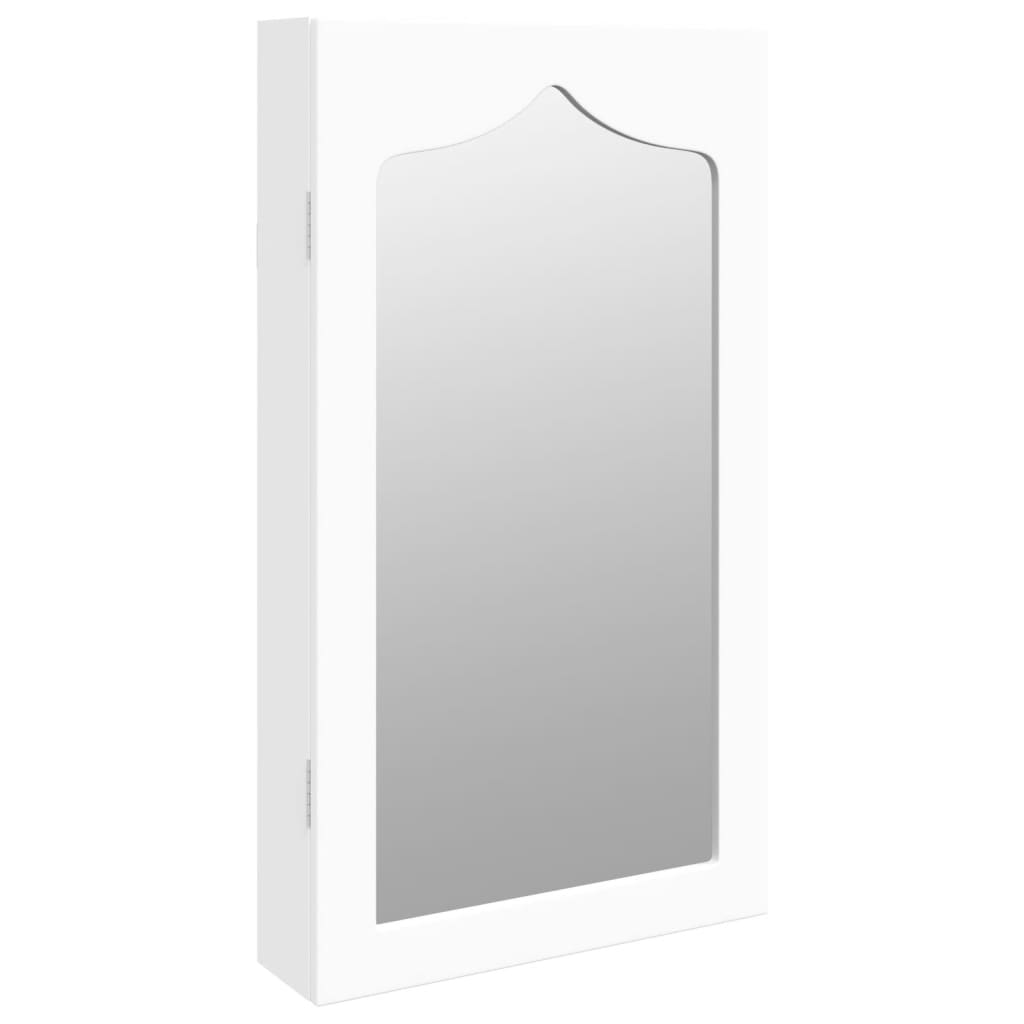 Armadio Portagioie con Specchio a Muro Bianco 37,5x10x67 cmcod mxl 95610