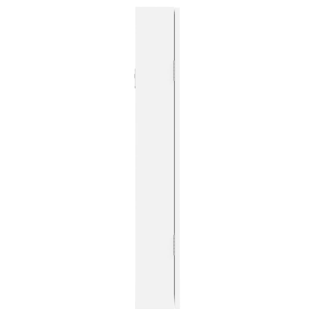 Armadio Portagioie con Specchio a Muro Bianco 37,5x10x67 cm 353220