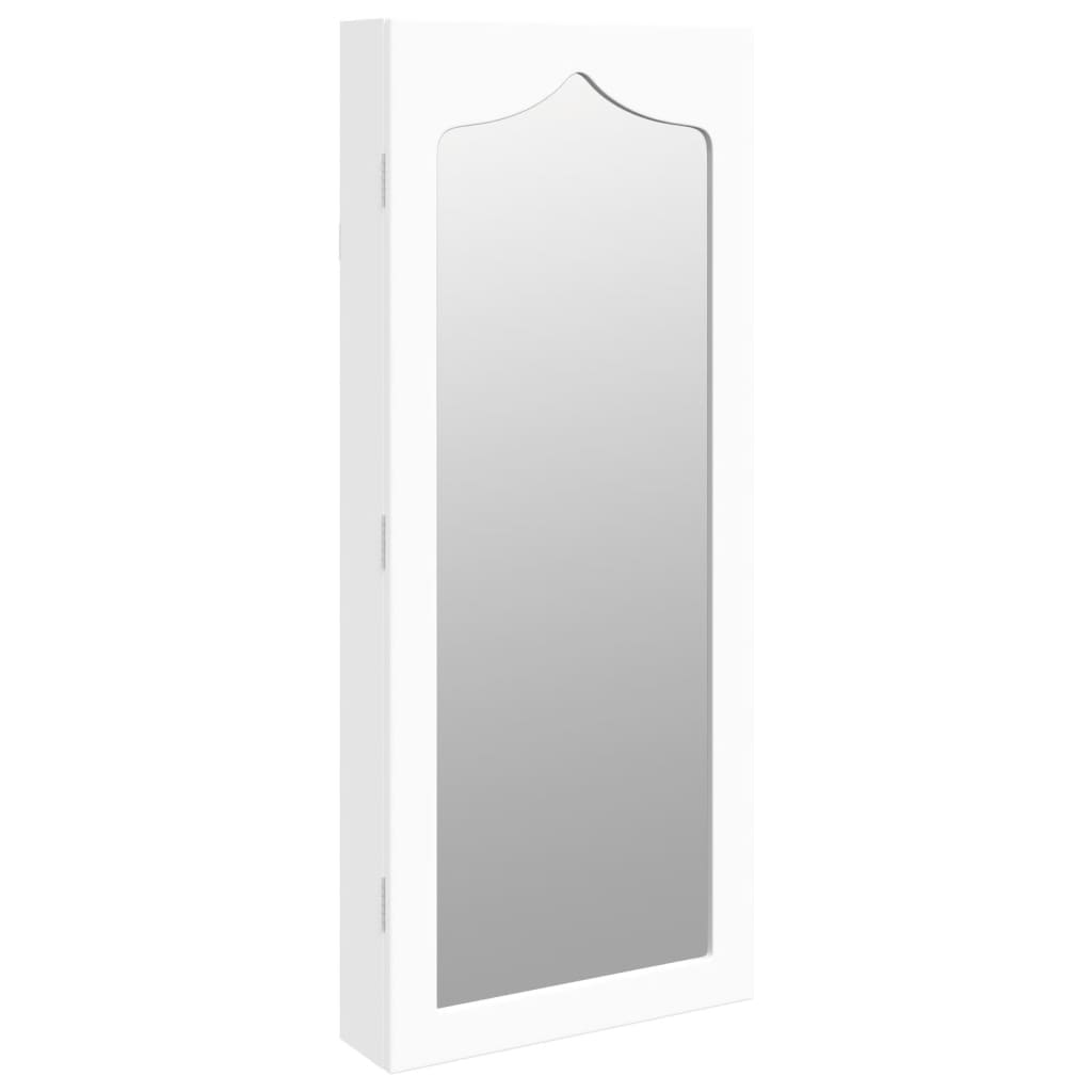 Armadio Portagioie con Specchio a Muro Bianco 37,5x10x90 cmcod mxl 71584