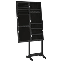 Armadio Portagioie Specchio Autoportante Nero 42x38x152 cm 353257