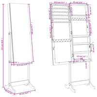 Armadio Portagioie Specchio Autoportante Nero 42x38x152 cm 353257