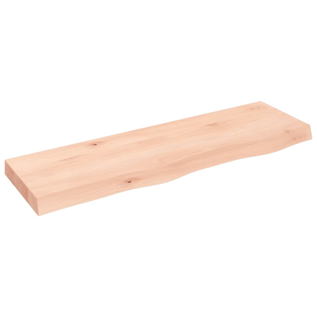 Ripiano a Parete 100x30x6 cm Legno Massello Rovere Non Trattato 363562