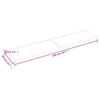 Ripiano a Parete 200x40x(2-4) cm Massello Rovere Non Trattato 363606