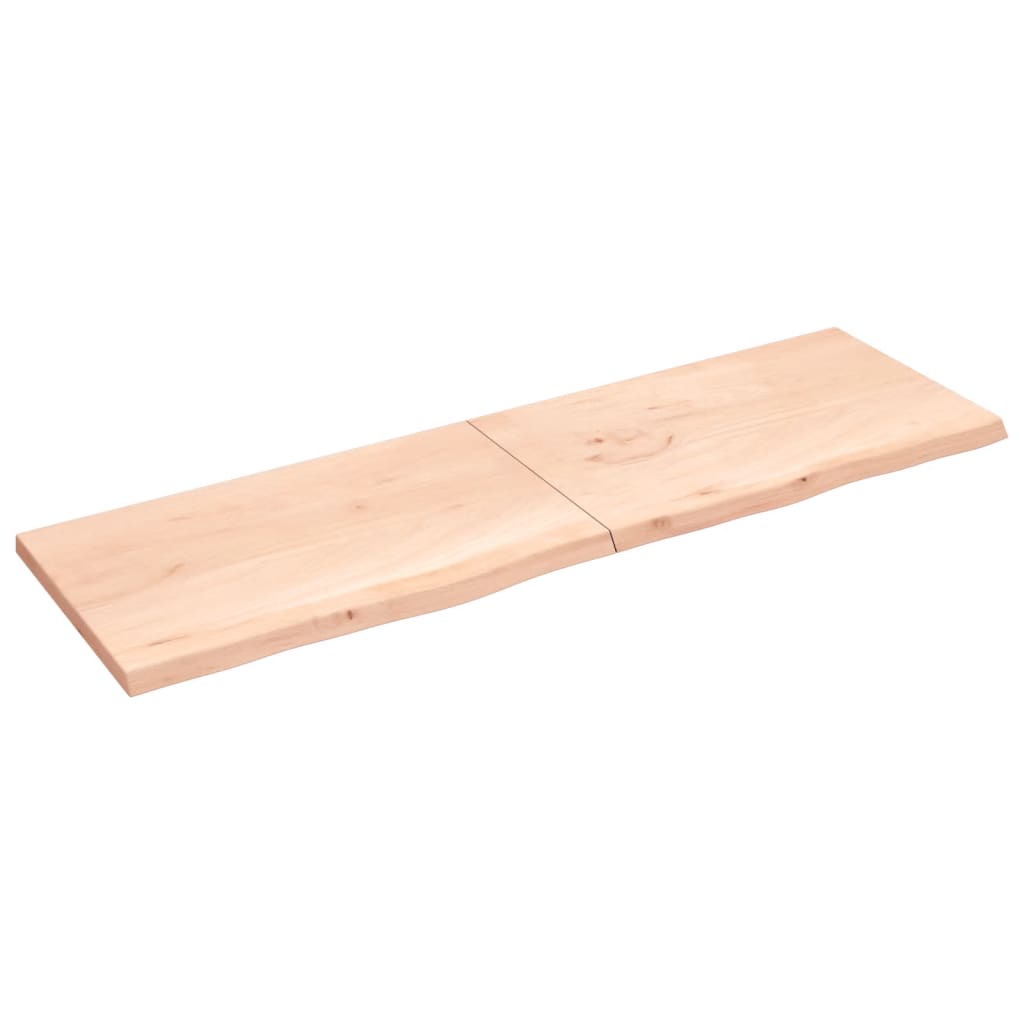 Ripiano a Parete 200x60x4 cm Legno Massello Rovere Non Trattato 363610