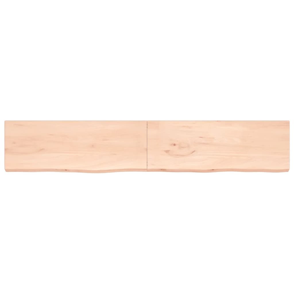 Ripiano a Parete 220x40x4 cm Legno Massello Rovere Non Trattato 363614