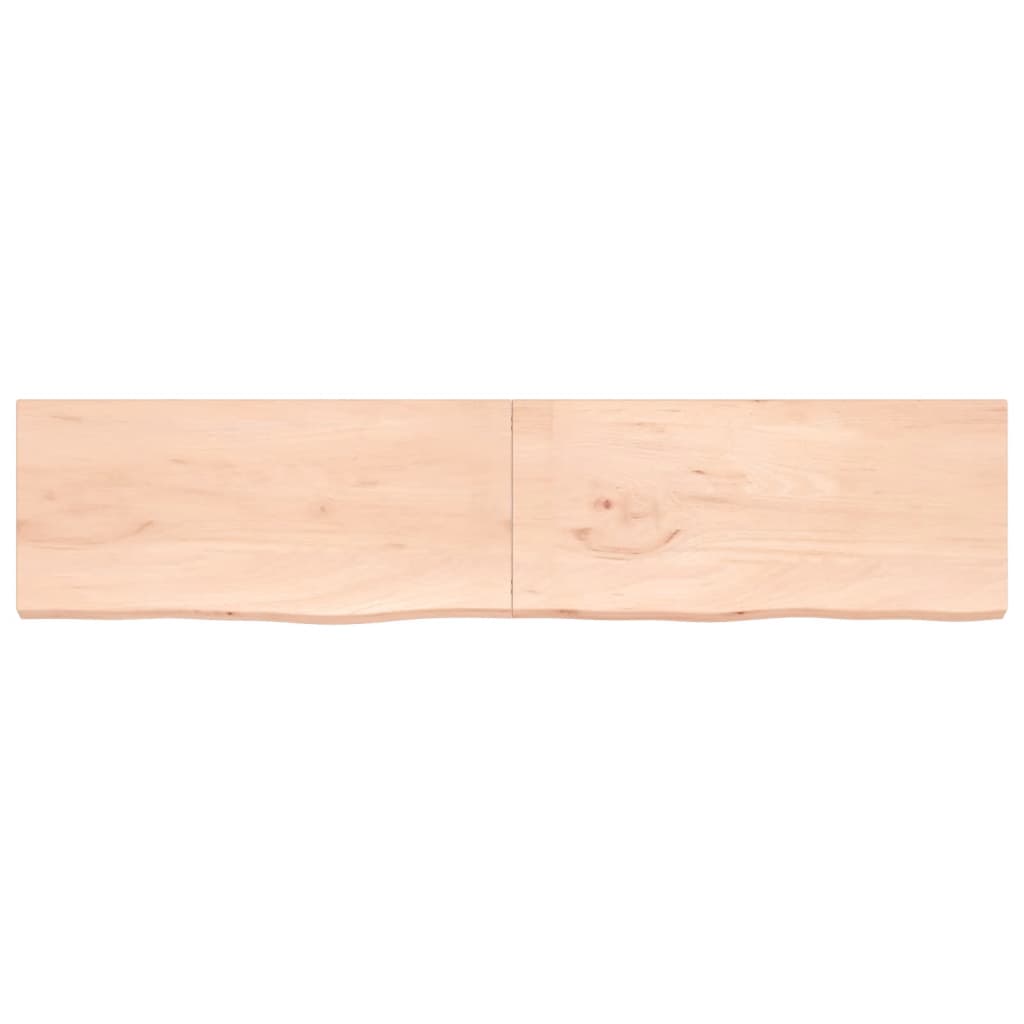 Ripiano a Parete 220x50x4 cm Legno Massello Rovere Non Trattato 363616