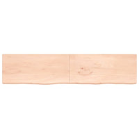 Ripiano a Parete 220x50x4 cm Legno Massello Rovere Non Trattato 363616