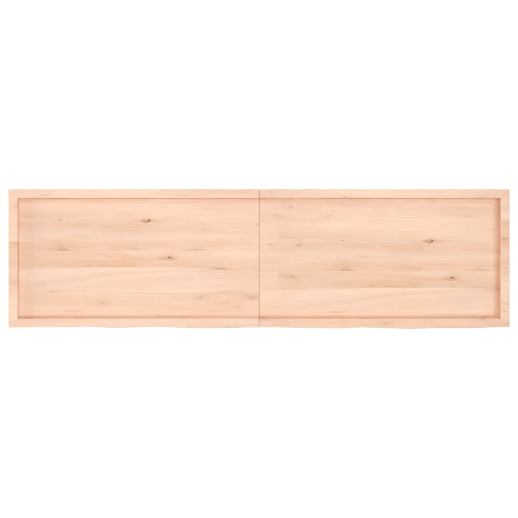 Ripiano a Parete 220x60x(2-6) cm Massello Rovere Non Trattato 363619