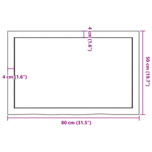 Ripiano Muro Marrone 80x50x(2-4) cm Massello Rovere Trattato 363669