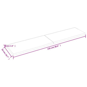 Ripiano Muro Marrone 220x50x(2-4) cm Massello Rovere Trattato 363736