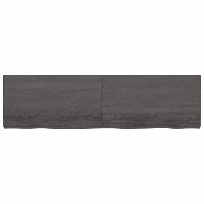 Ripiano Muro Grigio Scuro 220x60x4 cm Massello Rovere Trattato 363858