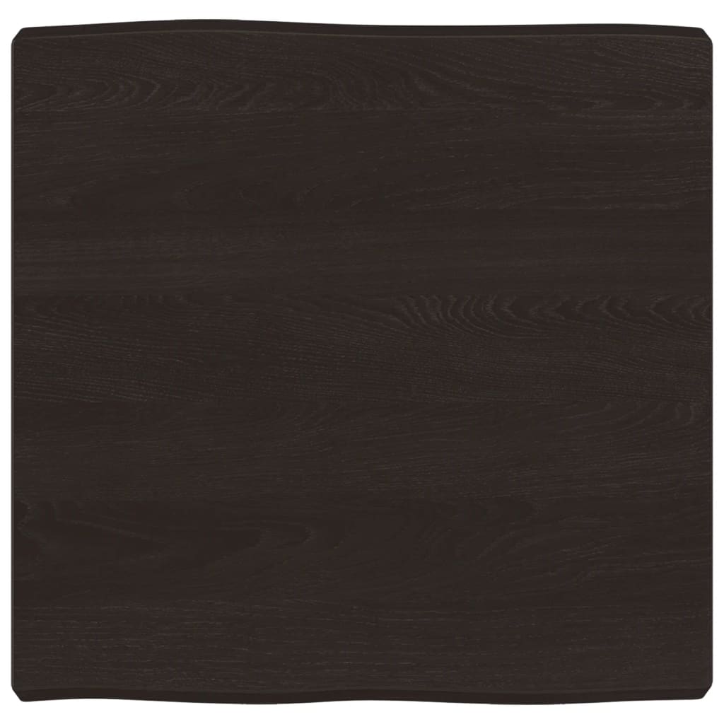 Piano Tavolo Marrone Scuro 60x60x(2-6)cm in Rovere Non Trattatocod mxl 119639