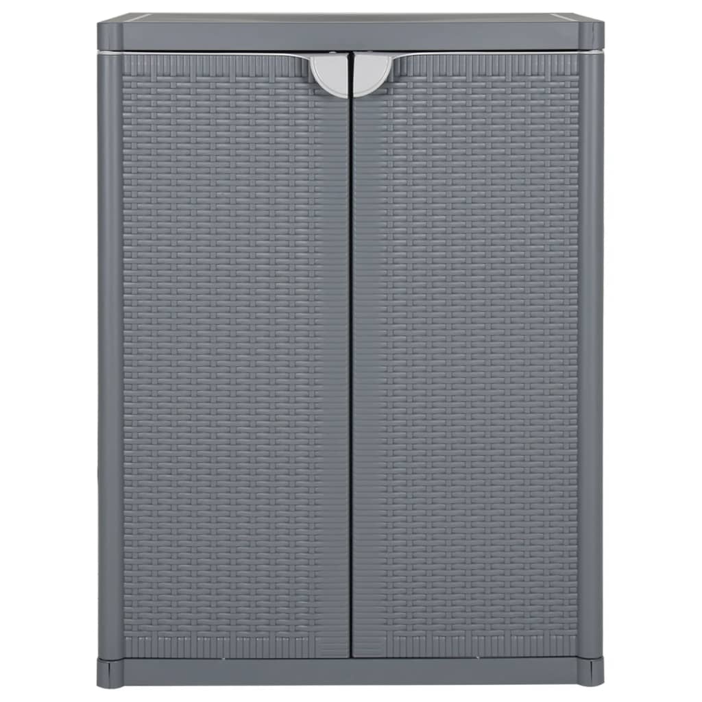 Armadio da Giardino Grigio 65x45x88 cm in Rattan PP 364062