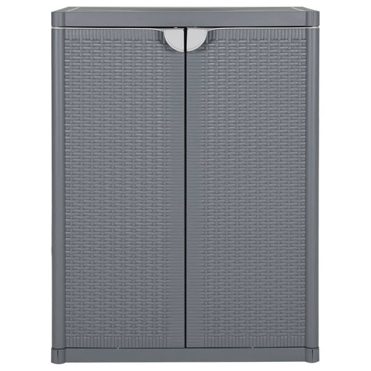 Armadio da Giardino Grigio 65x45x88 cm in Rattan PP 364062