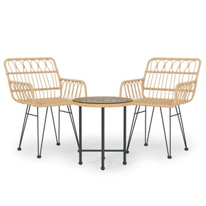 Set da Pranzo da Giardino 3 pz in Polyrattan cod mxl 40044