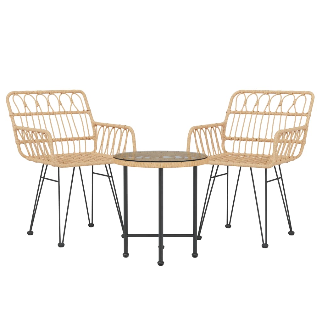 Set da Pranzo da Giardino 3 pz in Polyrattan cod mxl 40044