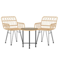 Set da Pranzo da Giardino 3 pz in Polyrattan cod mxl 40044