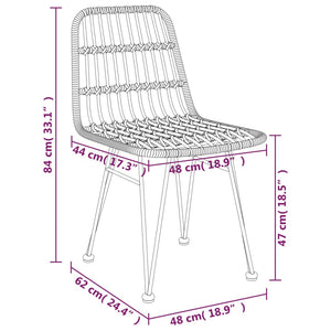 Set da Pranzo da Giardino 3 pz in Polyrattan cod mxl 40046