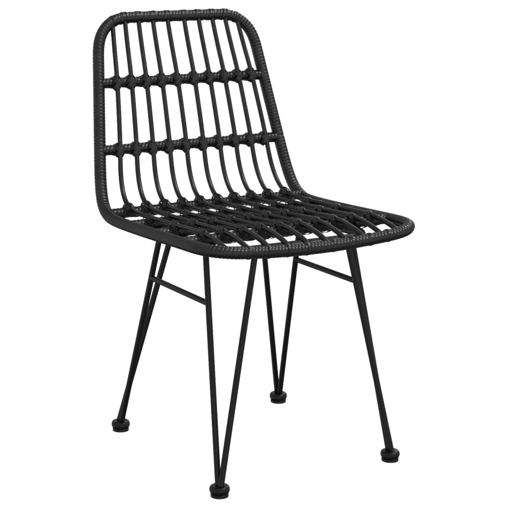 Set da Pranzo da Giardino 3 pz Nero in Polyrattan cod mxl 40049