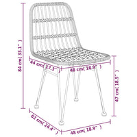 Set da Pranzo da Giardino 3 pz Nero in Polyrattan cod mxl 40049