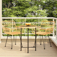 Set da Pranzo da Giardino 3 pz in Polyrattan cod mxl 40050