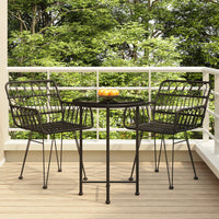 Set da Pranzo da Giardino 3 pz Nero in Polyrattan cod mxl 40051