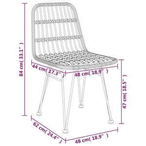 Set da Pranzo da Giardino 3 pz in Polyrattan cod mxl 40052