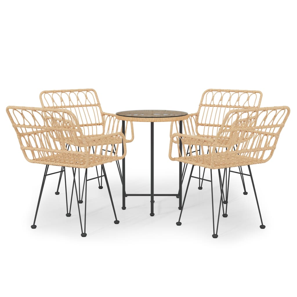 Set da Pranzo da Giardino 5 pz in Polyrattan cod mxl 40047