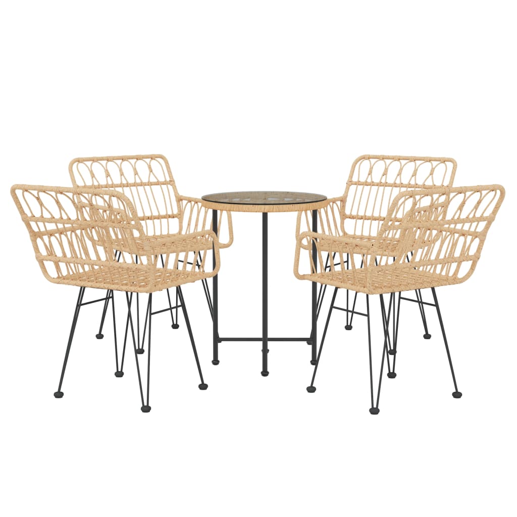 Set da Pranzo da Giardino 5 pz in Polyrattan cod mxl 40047