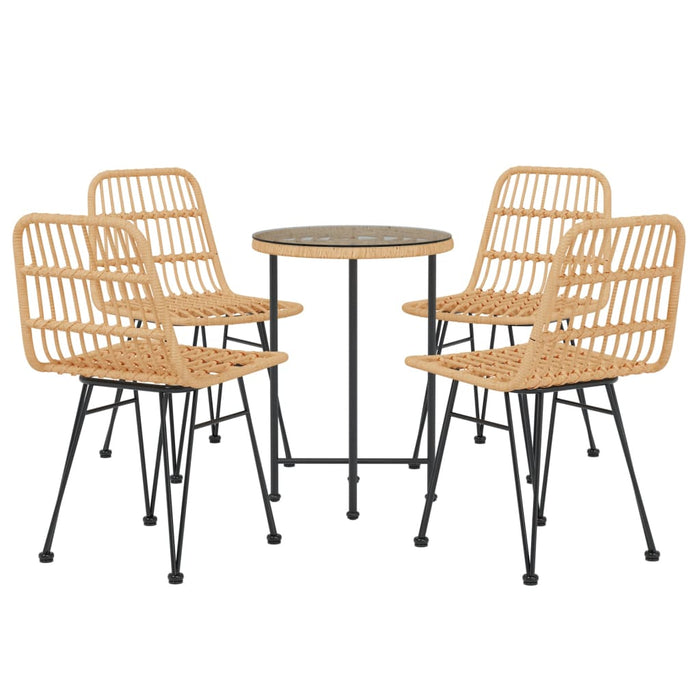 Set da Pranzo da Giardino 5 pz in Polyrattan cod mxl 40054